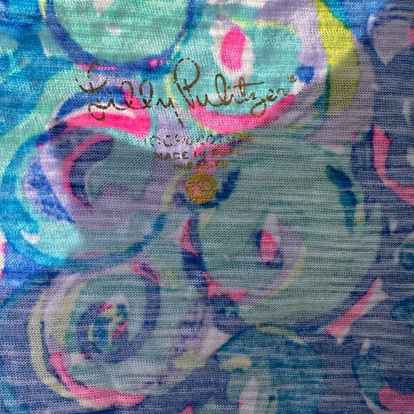 S Lily Pulitzer Tank 100% Cotton beautiful colorful racer back tank - Picture 2 of 2